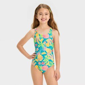 NEW Girls' Fresh Fruit Printed One Piece Swimsuit - Cat & Jack™ Small 6/7
